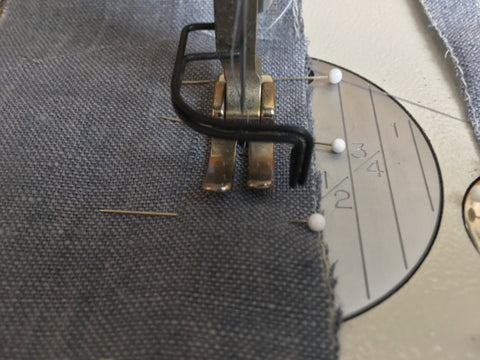 Photo of Folkwear 160 Hawwaiian Mu'uMu'u stitching pocket using 1/2" (6mm) seam allowance