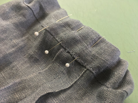 Photo of Folkwear 160 Mu'uMu'u sleeve channel opening stitched closed.