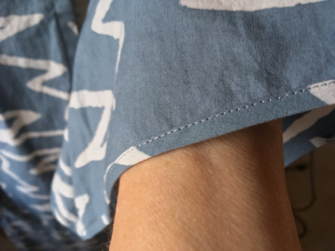 photo close up of binding on sleeve