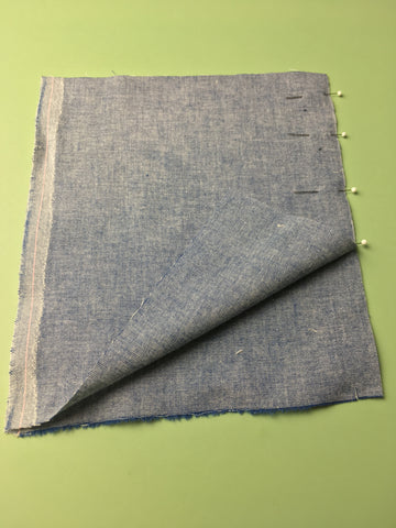 Step One to Making Flat-Felled Seams: fabric pinned right sides together