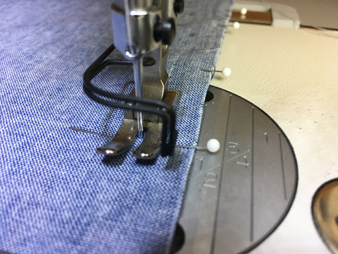 Step One to Making Flat-Felled Seams: fabric stitched right sides together