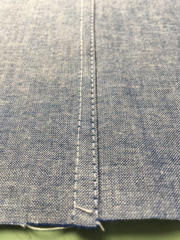 Step Four to Making Flat-Felled Seams: Seam edge stitched on wrong side