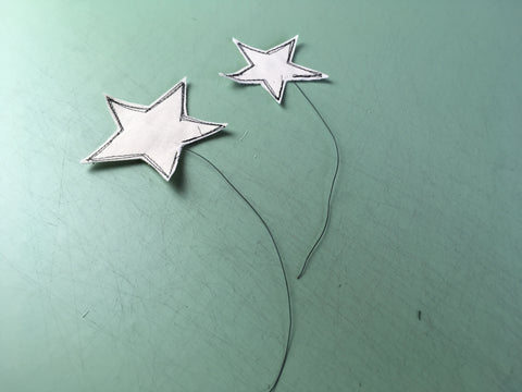 Photo of muslin stars with wire inserted