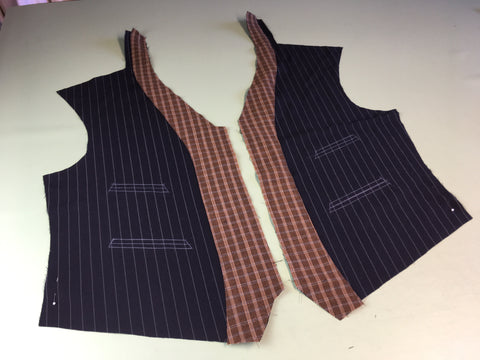 Photo of each vest piece with facing attached