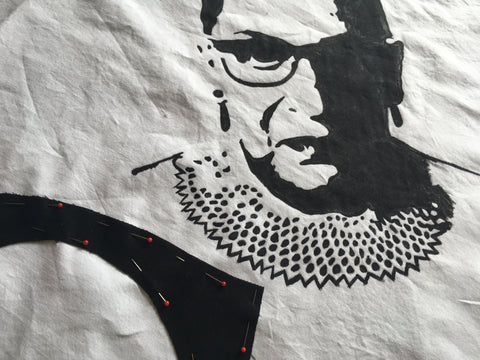 Photo of RBG portait painted on the Folkwear 256 At The Hop Skirt