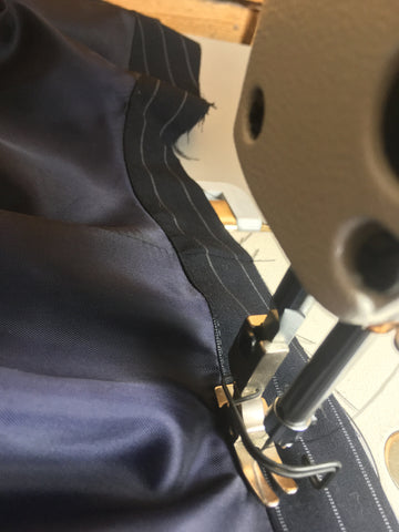 Photo of edge stitching the Lower Front Facing