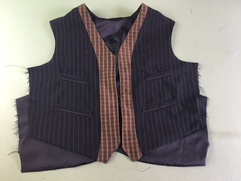 Photo of vest turned rightside out with the side seams unfinished