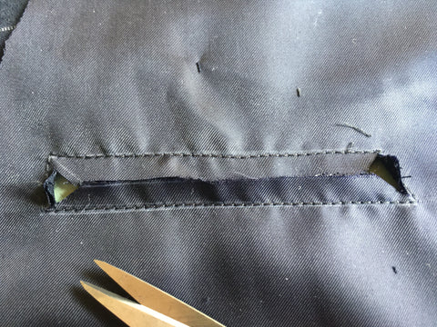 Photo of pocket bag opening cut open