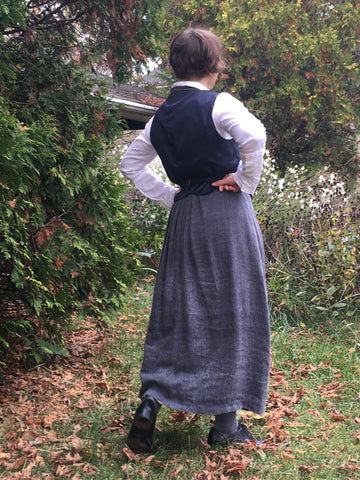 Photo of Folkwear 222 Vintage Vest View A Fall Outfit Back