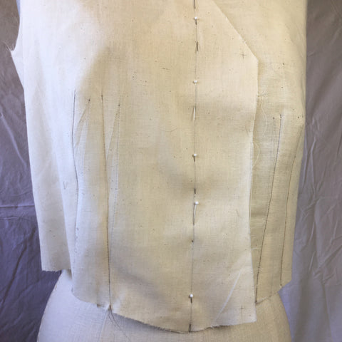 Up close photo of Folkwear 222 Vintage Vest bust adjustment