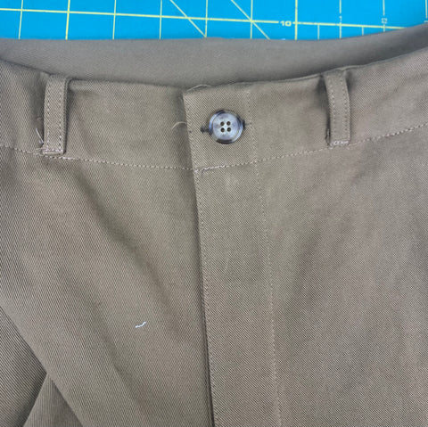 Sew the bottom of the belt loops in place, make your buttonhole, I used a 5/8" (1.6cm) button.