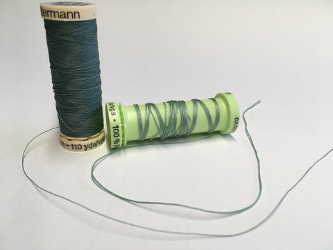 Photo of thread in regular and button-twist weights