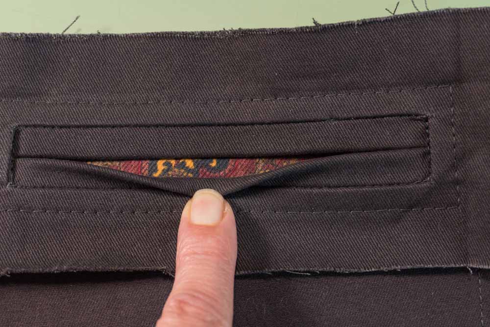 A peek at the pocket lining.