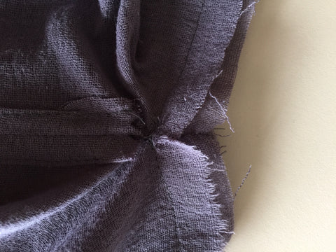 Sleeve inserted and stitched.  This (above) shows what the underarm looks like after stitching and before seam is finished.