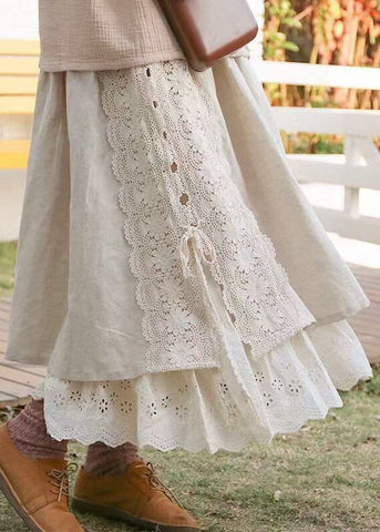 white lace skirt with two layers