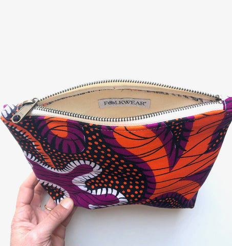 Travel pouch made from african wax print