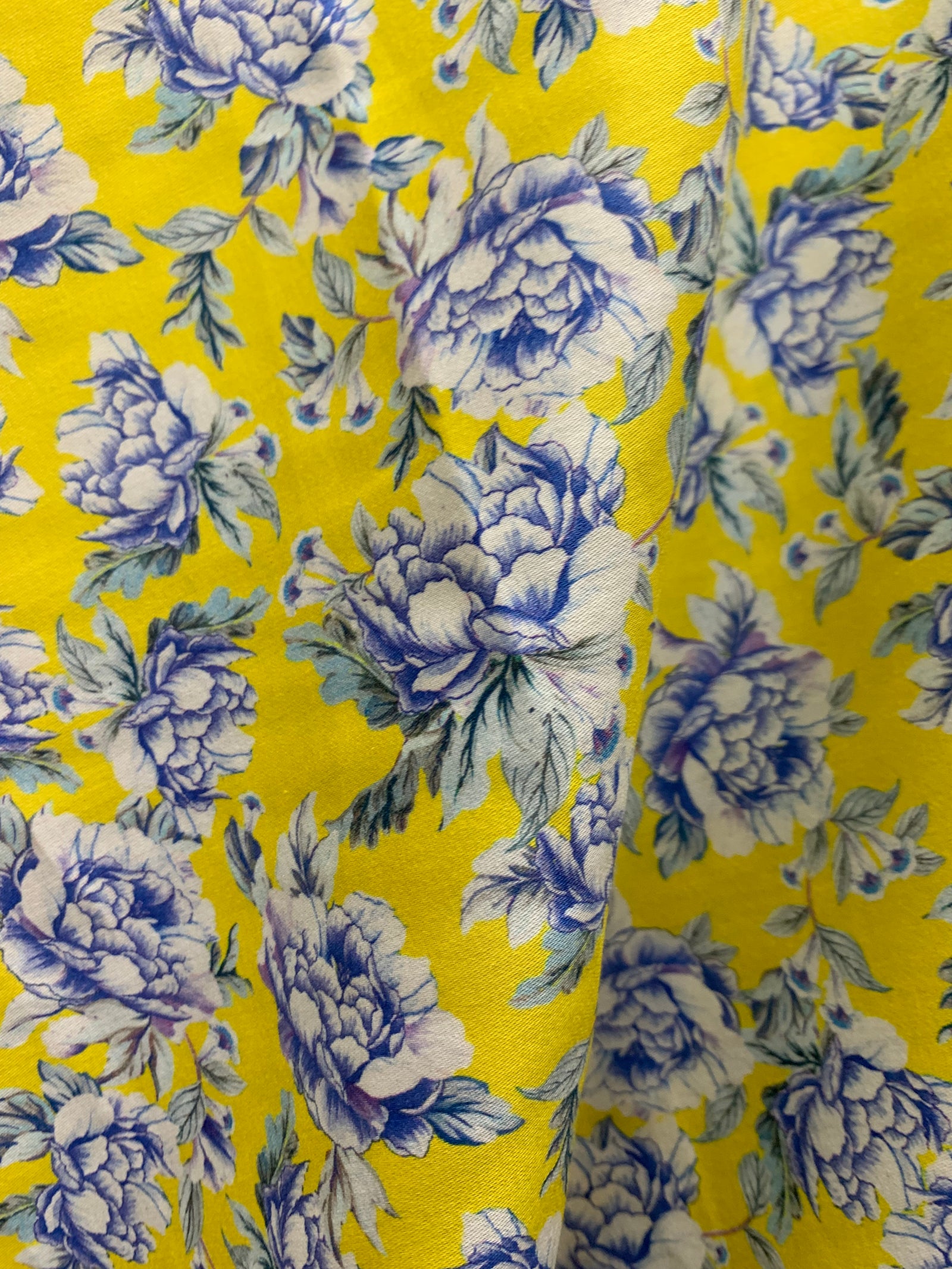 Yellow Small Flower Cotton print-110202 - Shop Fabrics like Cotton, Rayon,  Prints, Checks, Plain