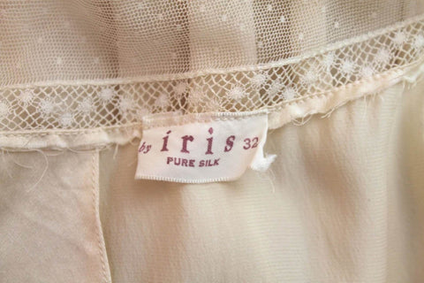 inside label of a vintage nightgown designed by Iris Lingerie.