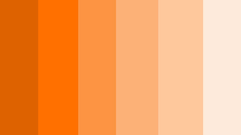 A swatch of different values and shades of orange
