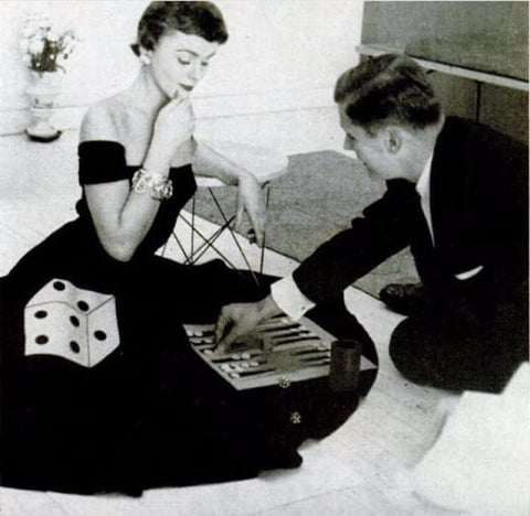 Photo of Bettie Morrie backgammon board skirt