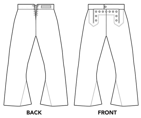 Back & Front Illustration of Folkwear229 Sailor Pant