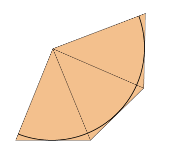 illustration of Cone/Hat Template with curved edge