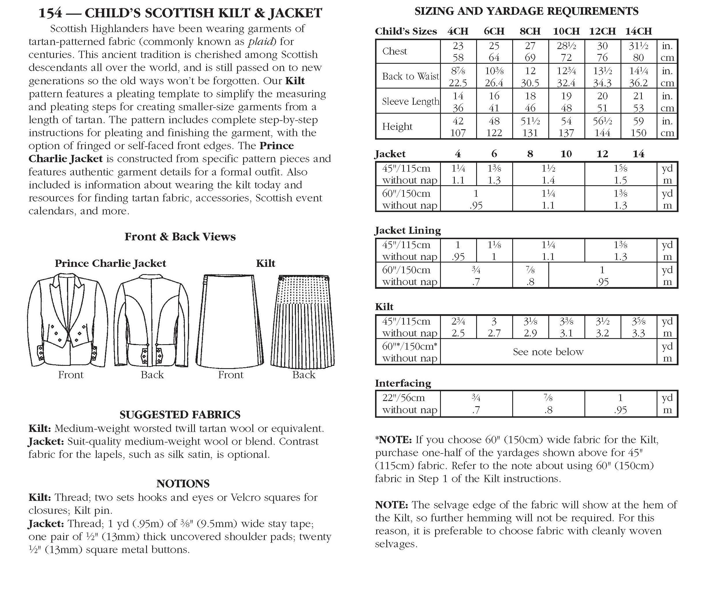 154 Child's Scottish Kilt & Jacket - Folkwear