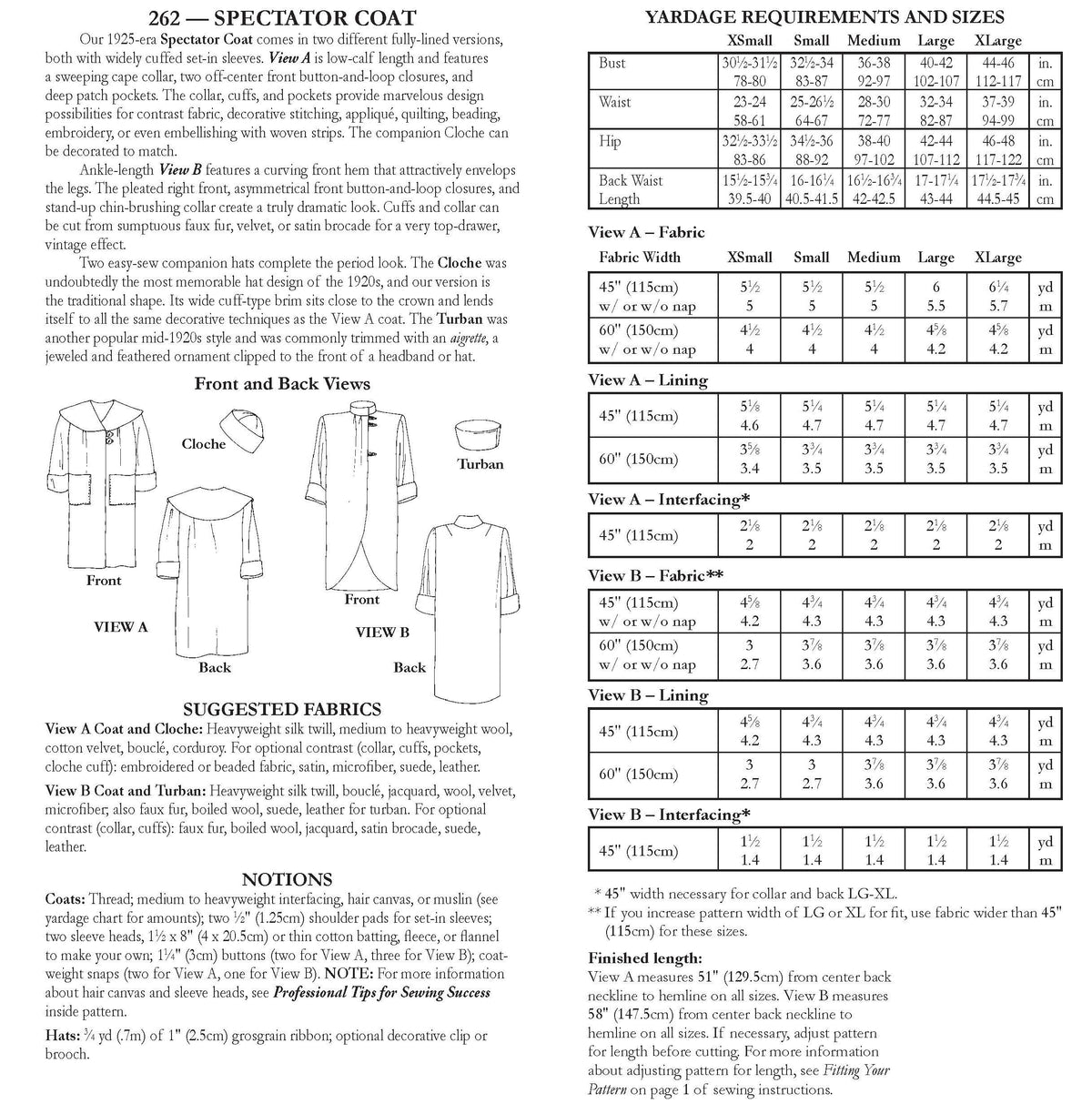 262 Spectator Coat - PDF - Folkwear