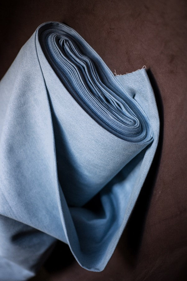 Light Blue Washed Denim Fabric 8oz - 145cm Wide - Quilt Yarn Stitch