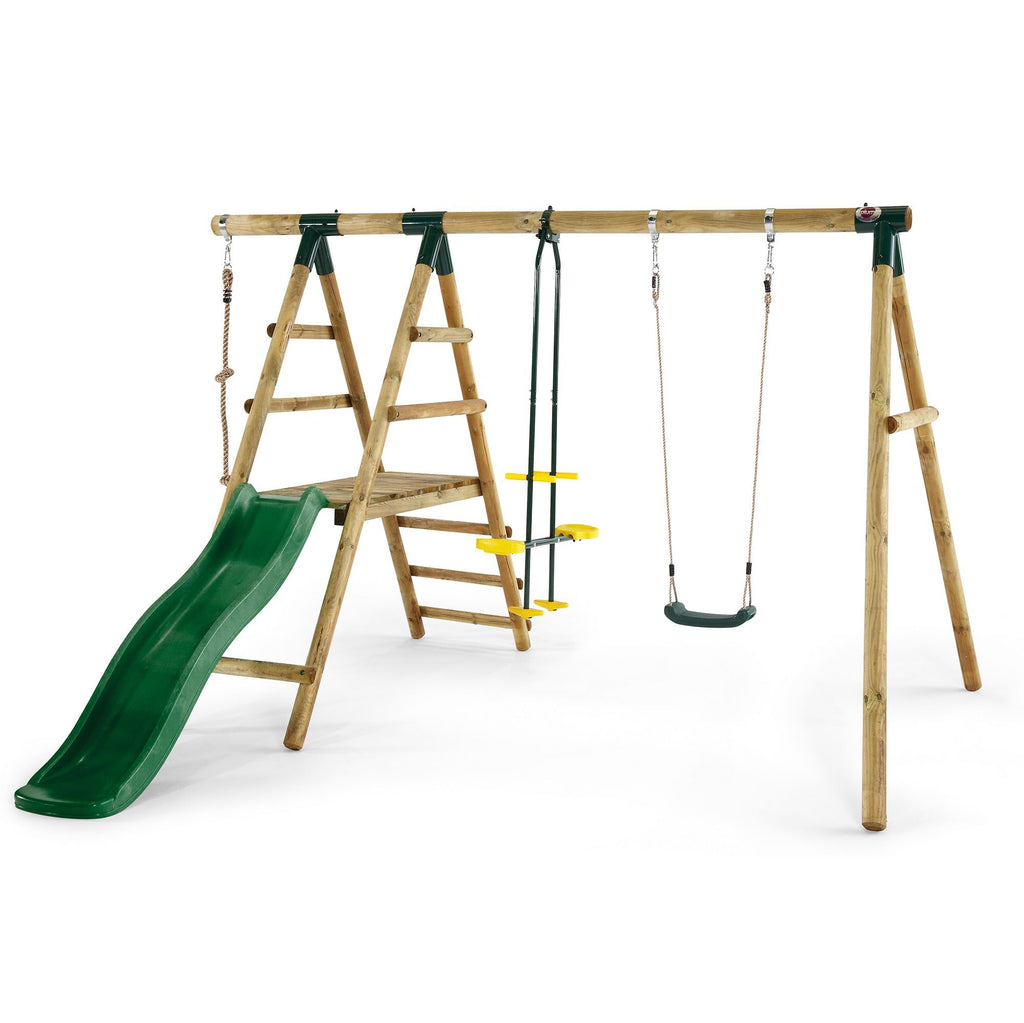 plum swing and slide set