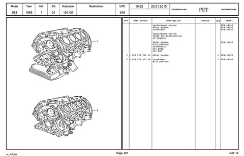 928 Parts Catalog 1992-1995 