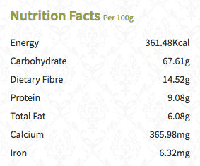 Plantain Stem Soup - Nutrition Label