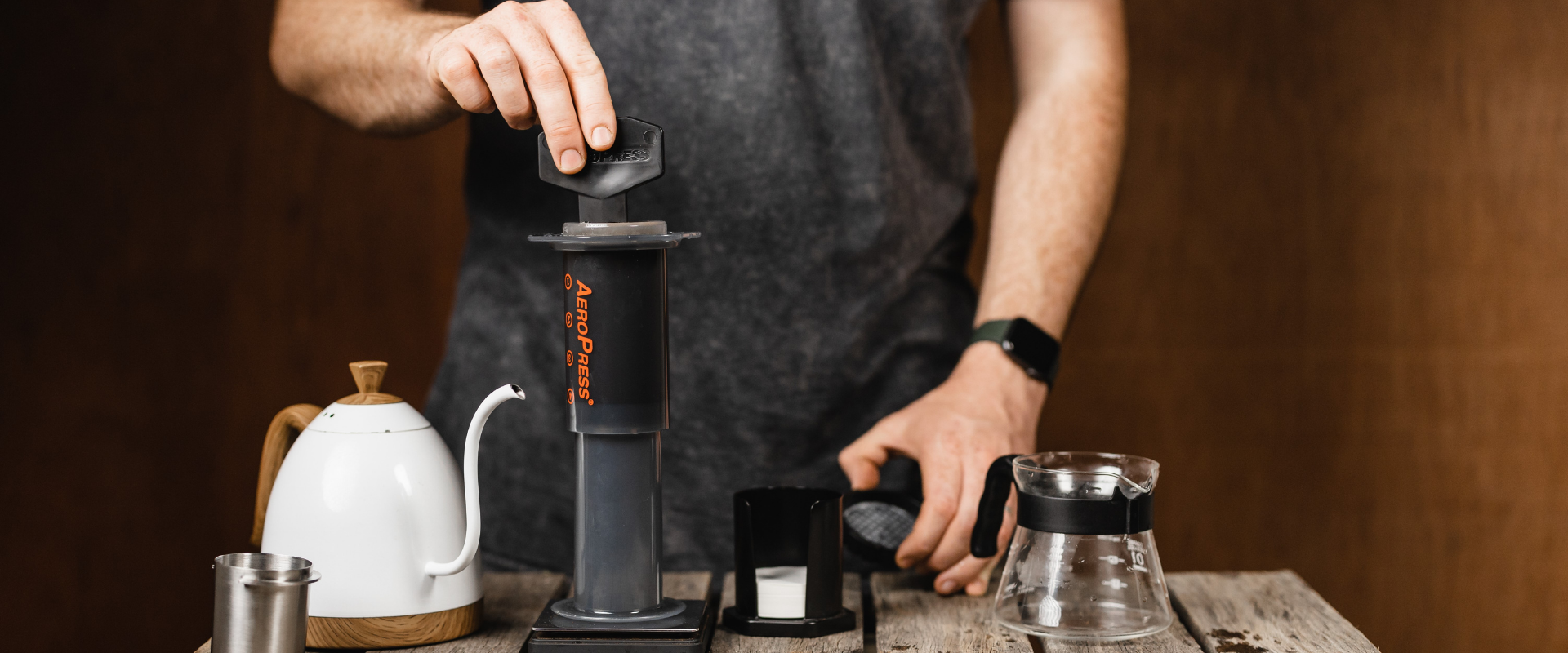 stir coffee in aeropress