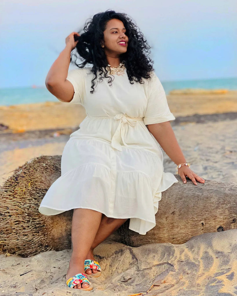 white plus size dress for women