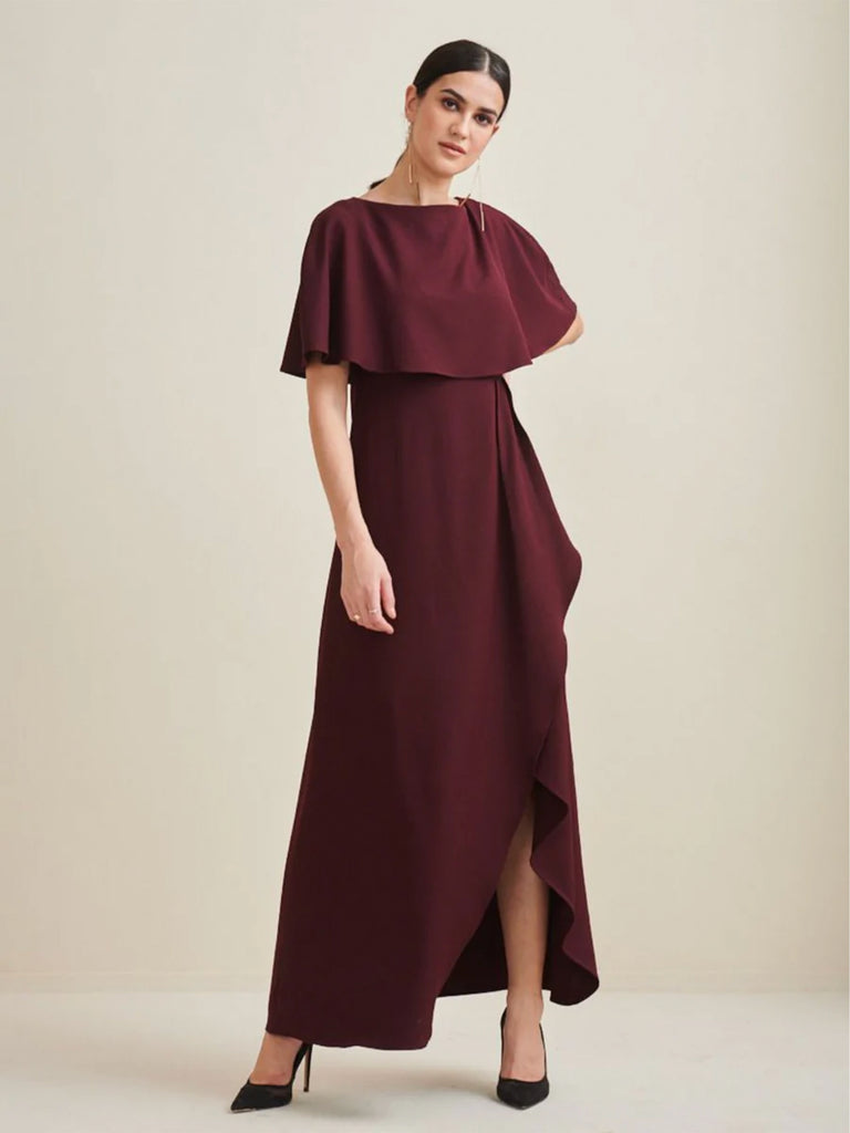 cape maxi dress