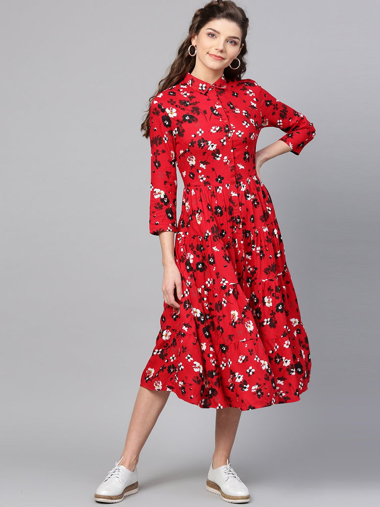 Red Floral Shirt Dress Online Sales, UP ...