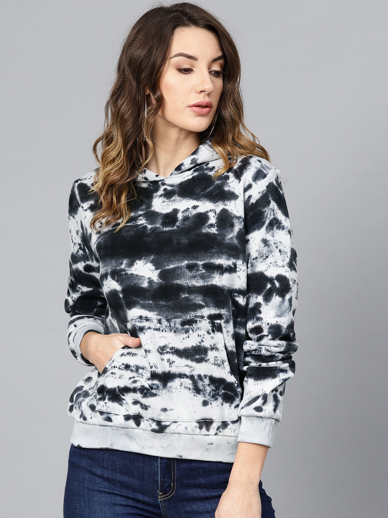 black and white tie dye hoodie