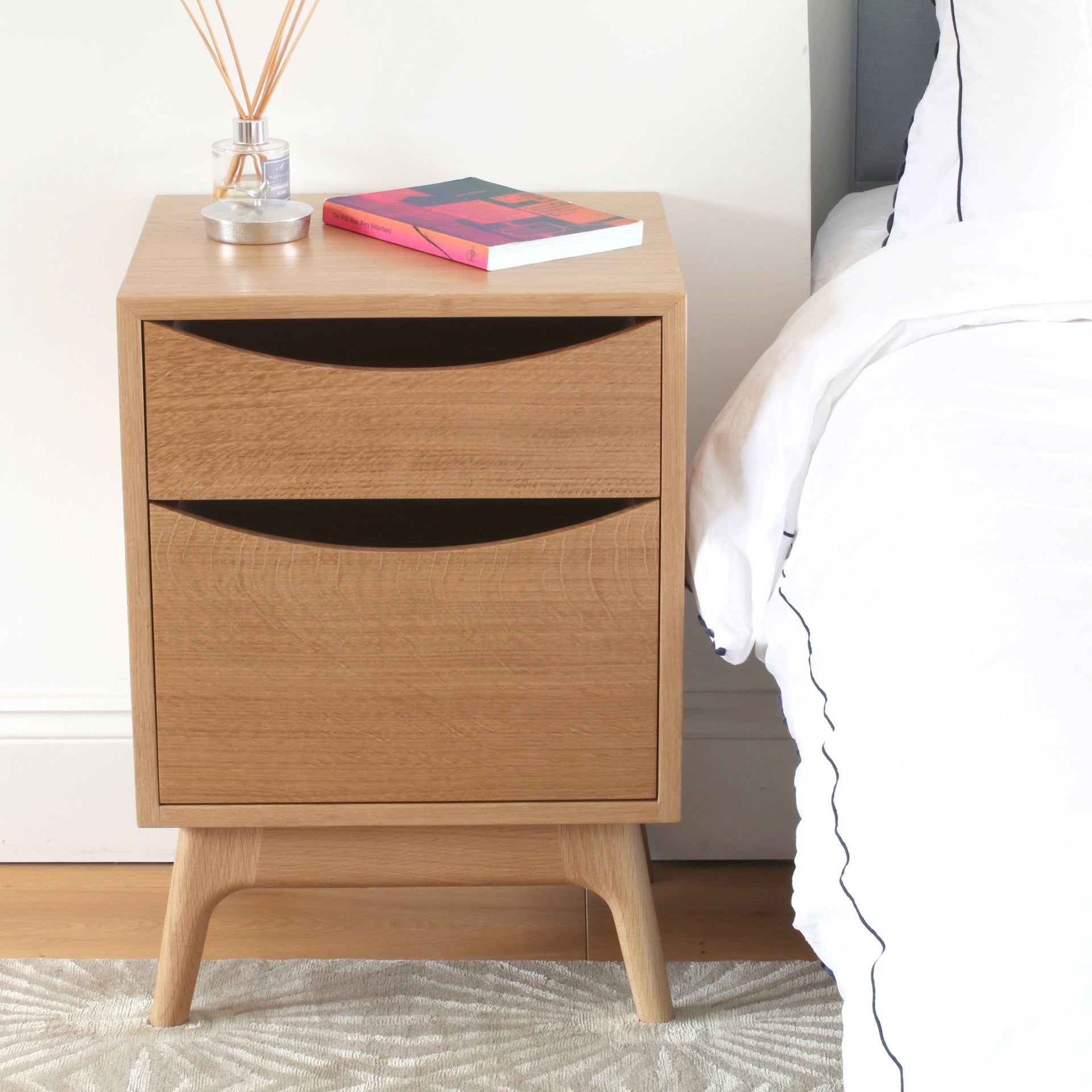 Mid Century European Oak Bedside Cabinet Nick James Design