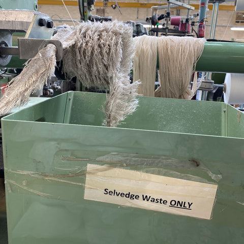 selvedge waste used as cushion trim