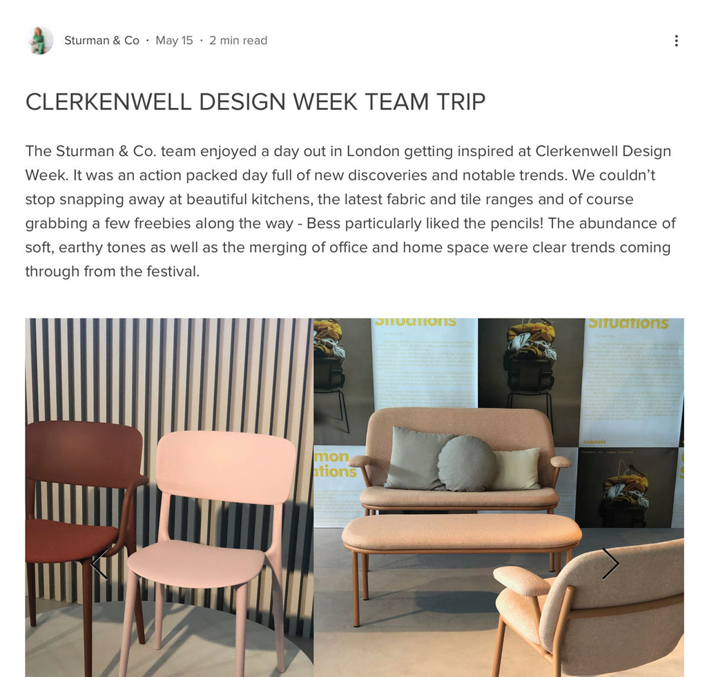 Sturman and Co Clerkenwell Design Week featuring The Monkey Puzzle Tree