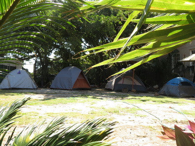 Camping at Riverlodge Backpackers, Cape Town