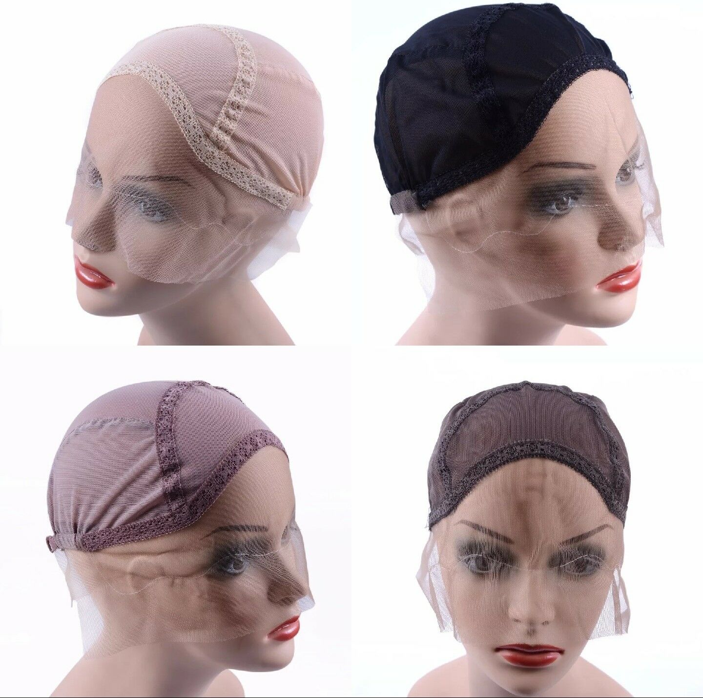 mesh wig cap with adjustable straps