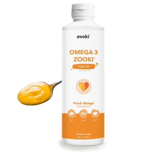 Omega 3 Fish Oil Zooki, Peach Mango, 450ml