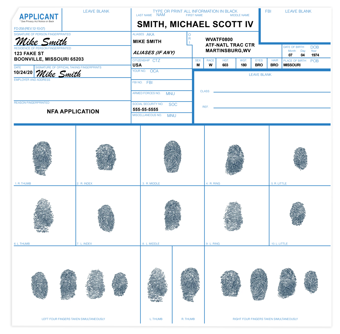 ATF Compliant FD-258 Fingerprint Cards Walk-Through Guide, 49% OFF
