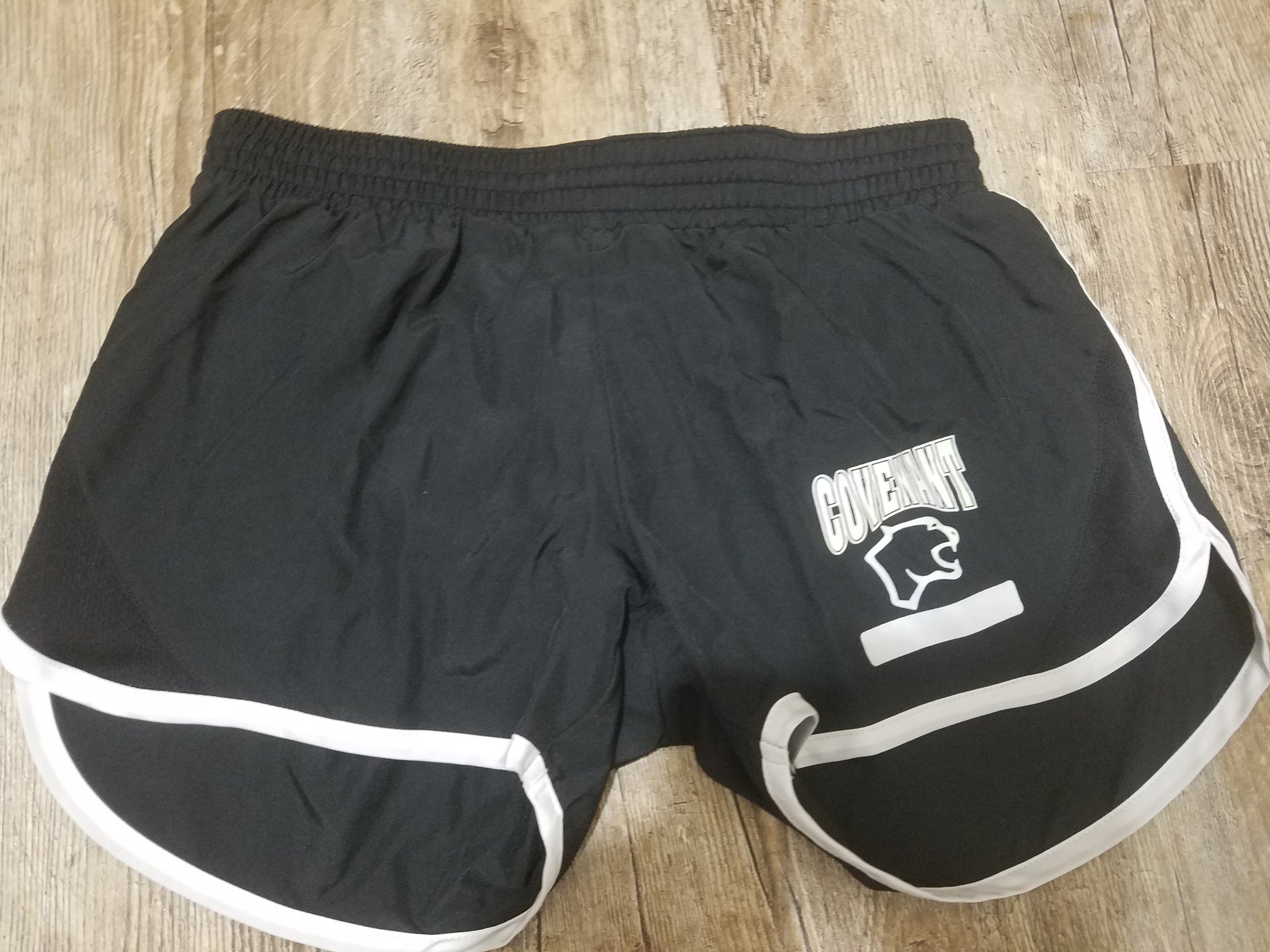 girls black pe shorts