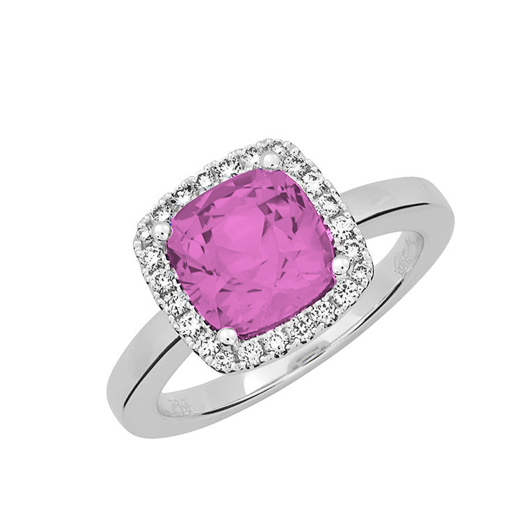 OCTOBER CREATED PINK SAPPHIRE PENDANT - McKenzie & Smiley Jewelers