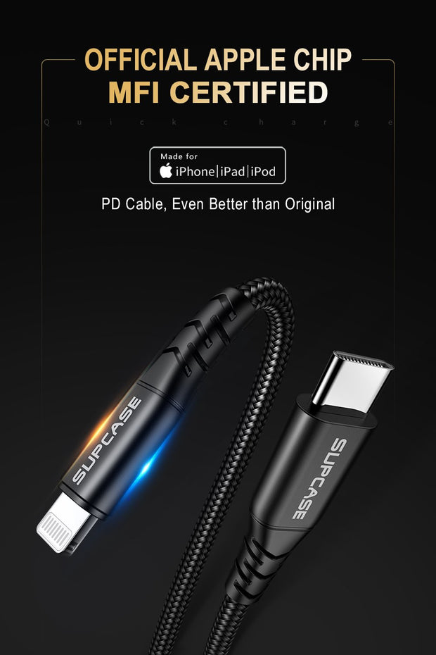 Woordvoerder Poort moederlijk 5 ft USB-C Fast Charge Lightning Cable for Apple Devices-Black | SUPCASE