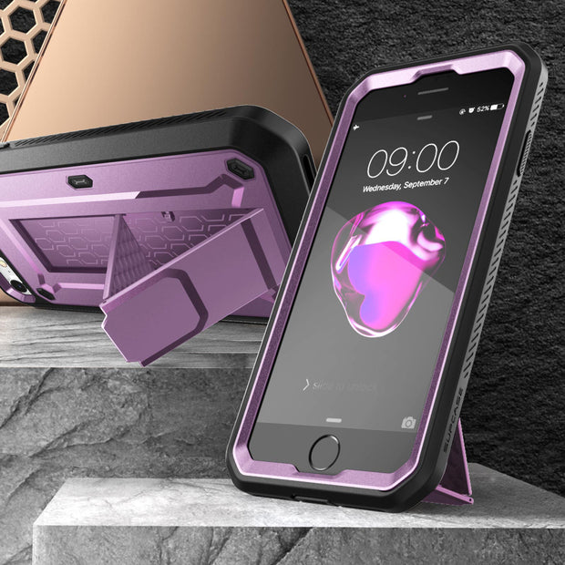 iPhone SE (2020) Unicorn Beetle Pro Full-Body Case with Kickstand-Metallic Purple