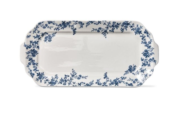 Blue Tulip Small Oval Serving Dish with Handles
