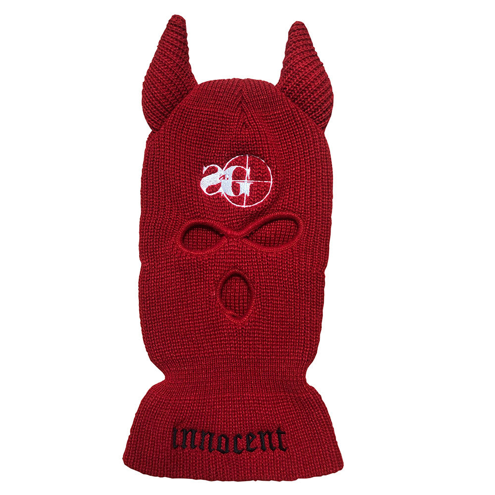 Ski Mask - Innocent (Devil Horns: RED/BLK) – Sniper Gang Apparel